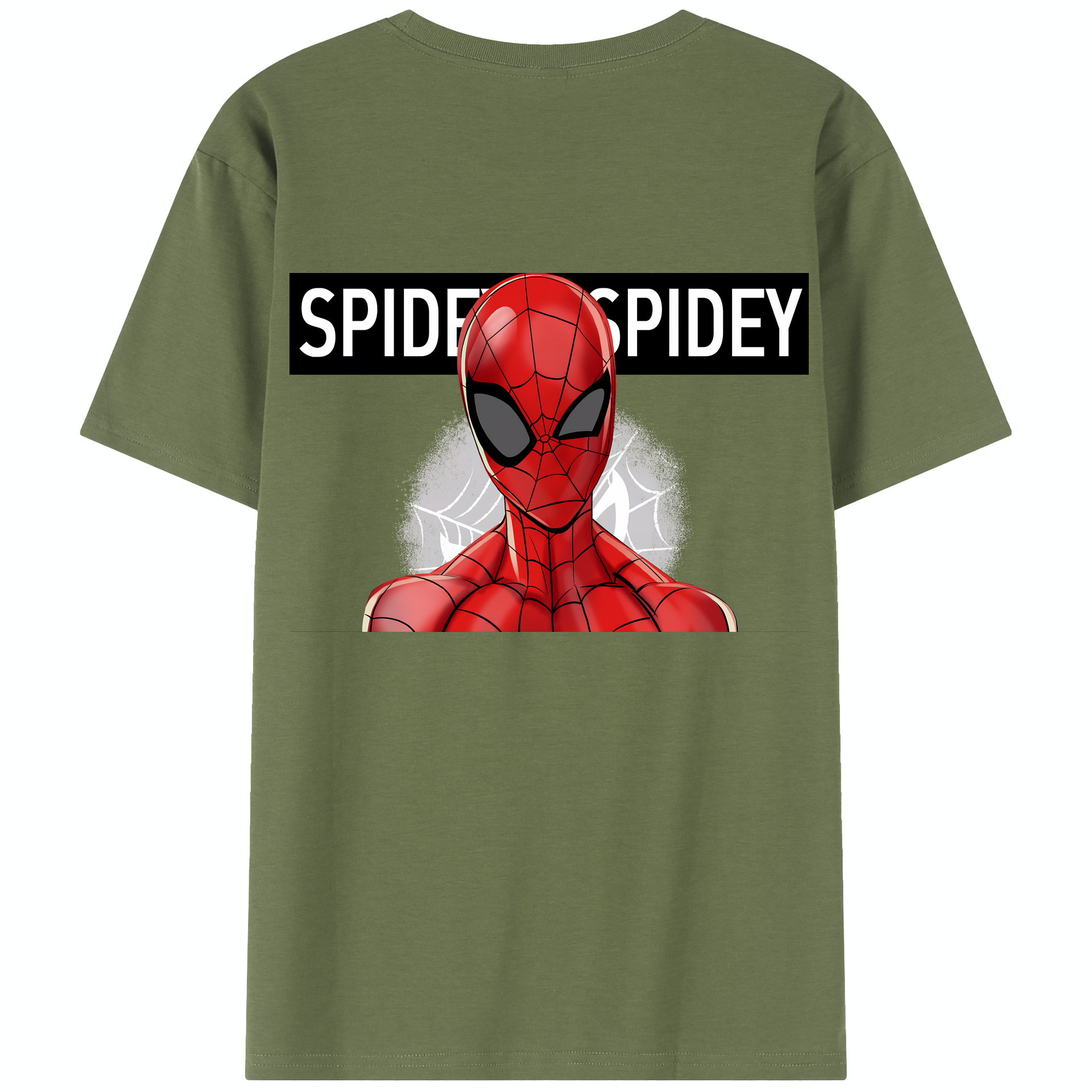 （画像用） Spider Man スパイダーマン 綿100％半袖Tシャツ（背面プリント）